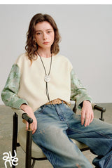 Women's Layered-Look Patchwork Sweatshirt
