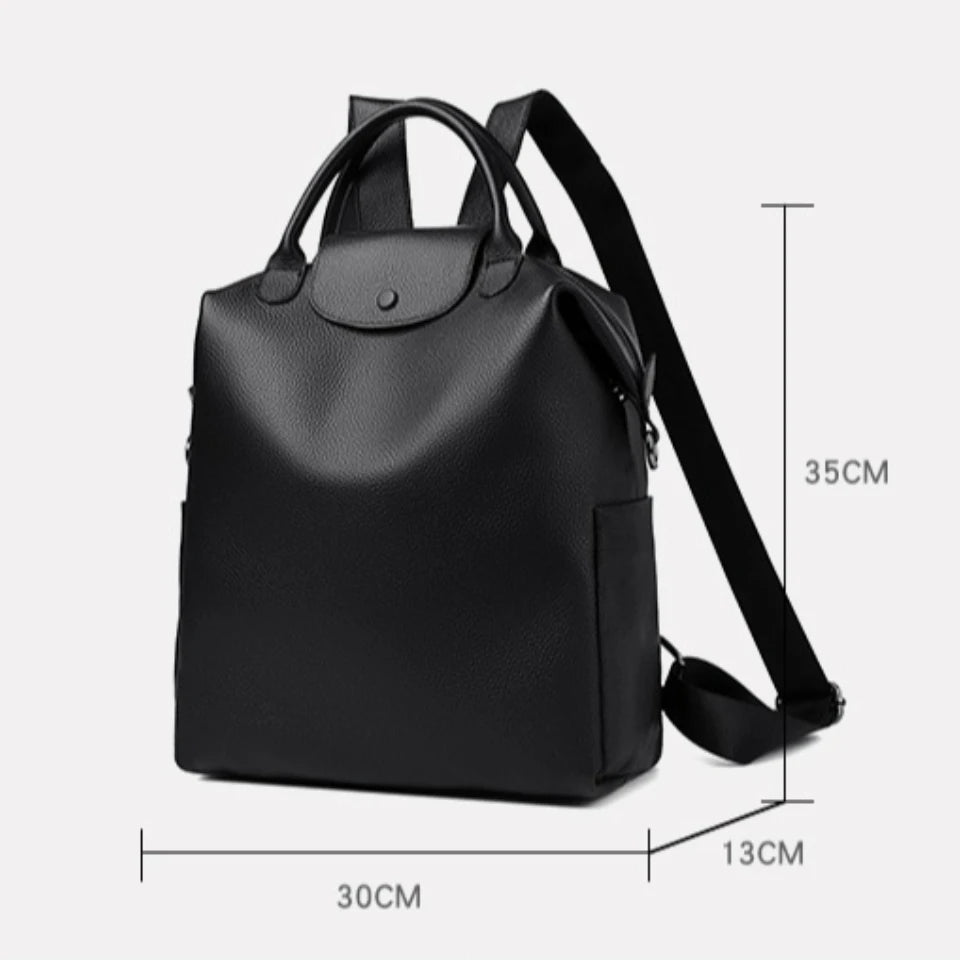100% Genuine Cowhide Leather Women Backpack Large Capacity School Back Pack Female Casual Travel Bagpack Rucksacks for Girls Sac