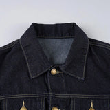 Y2K Vintage Patchwork Denim Jacket – Retro Streetwear Long-Sleeve Coat
