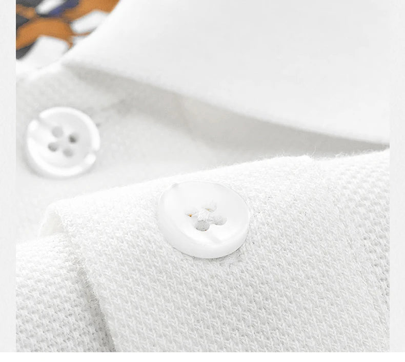 Men's Embroidered Cotton Polo Shirt – Breathable Summer Fit