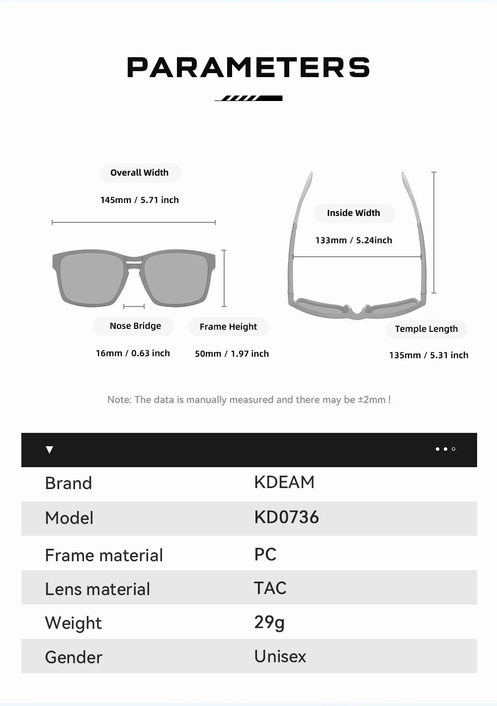 KDEAM New Polarized & Photochromic Sunglasses Unisex Size Square TR90 Sun Glasses For Fishing Golfing Driving Jogging