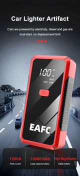 EAFC 12V  Car Jump Starter Power Bank Portable Car Battery Booster ChargerStarting Device Auto Emergency Start-up Lighting