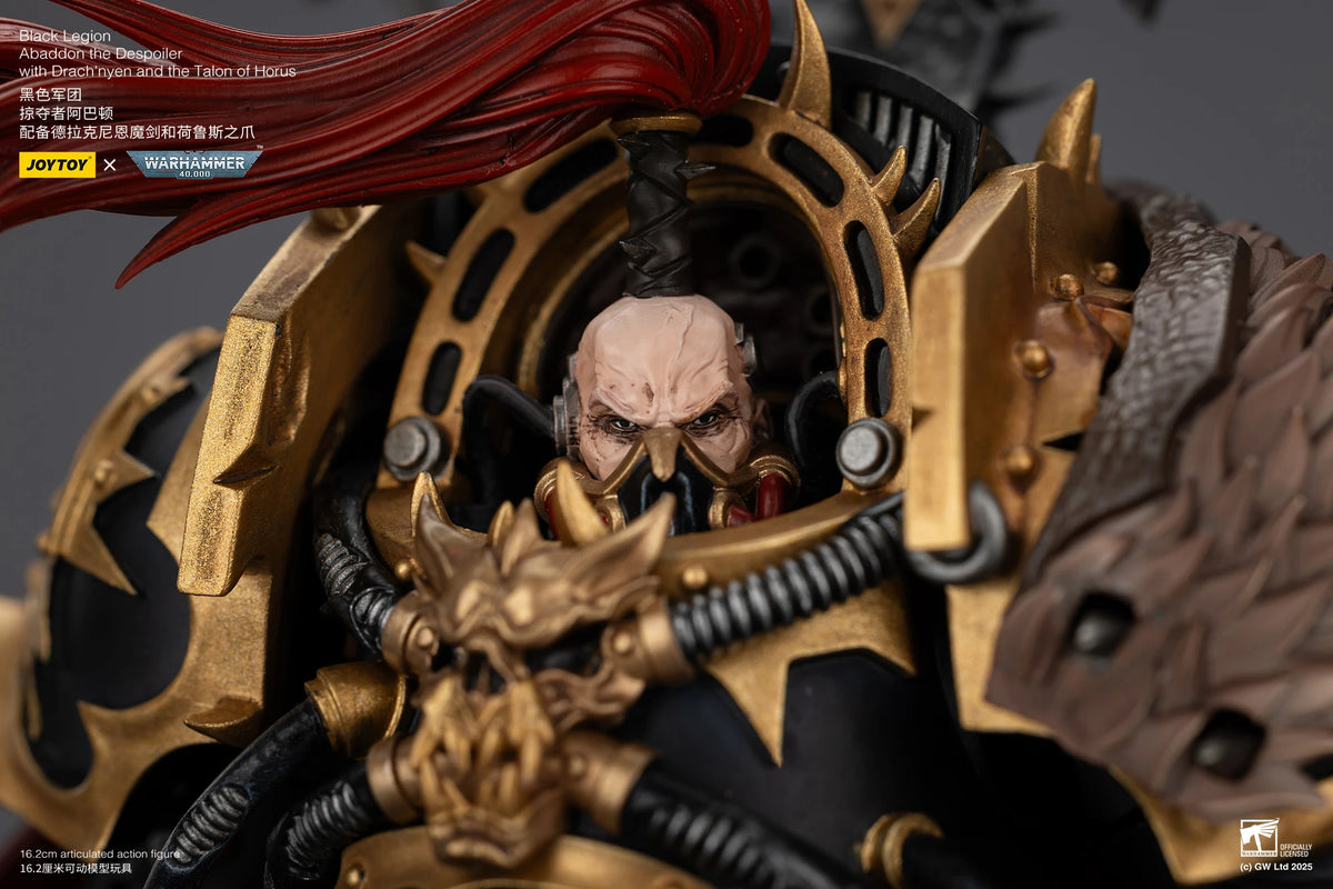 JOYTOY Warhammer 40k 1/18 Action Figures Black Legion Abaddon the Despoiler with Drach'nyen and the Talon of Horus