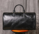 Leathfocus Men's Cowhide Travel Bag Women's Weekend Handbag Large Capacity Vintage Duffle Bag Crazy Horse Leather Laptop Bag
