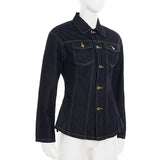 Y2K Vintage Patchwork Denim Jacket – Retro Streetwear Long-Sleeve Coat
