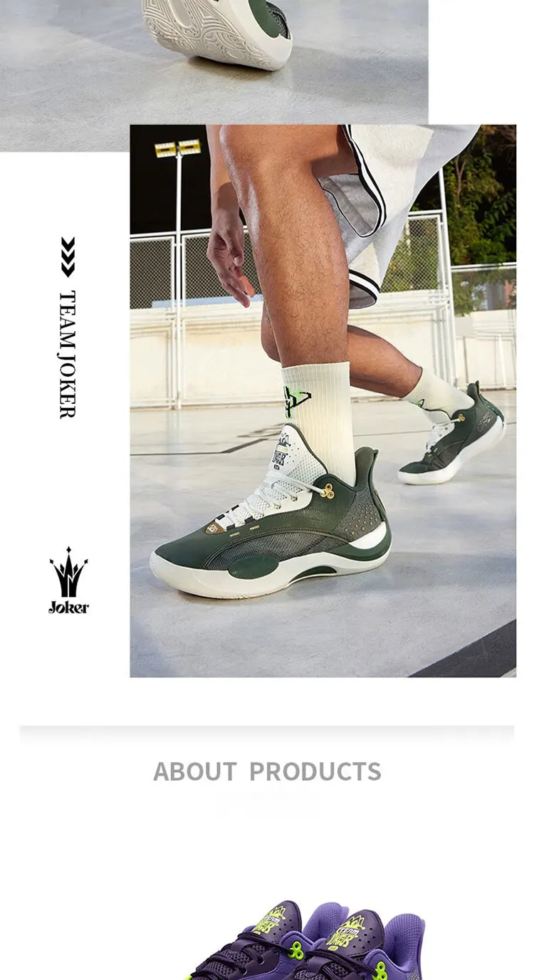 361 Degrees Team Joker Men Basketball Shoes Combat Rebound Anti-slip Wear-resistant CQT-QU!K Stable High-top Sneakers 572511105