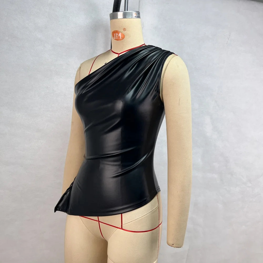 Slim-Fit One-Shoulder Sleek Vest