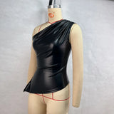Slim-Fit One-Shoulder Sleek Vest