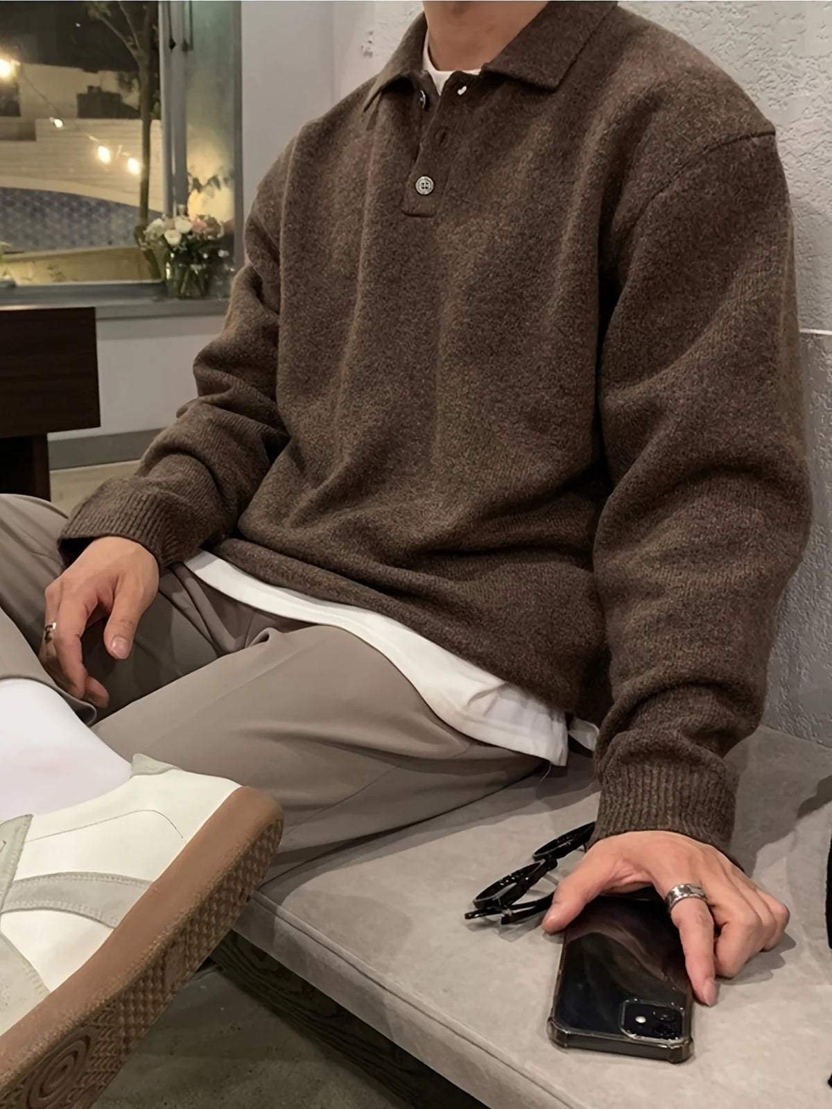 Men’s Geometric Knit Pullover Sweater