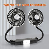 SEAMETAL Dual-Head USB Car Fan | 3-Speed 360° Cooling