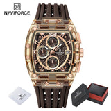 Men's Sport Chronograph – Waterproof Silicone Strap Tonneau Watch
