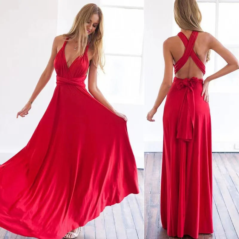 Elegant Multiway Wrap Maxi Dress
