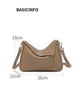 Pure 100% Cowhide Leather Women's Geometric Solid Color Shoulder Bag For Ladies Large Capacity Pillow Crossbody Handbag Luxury