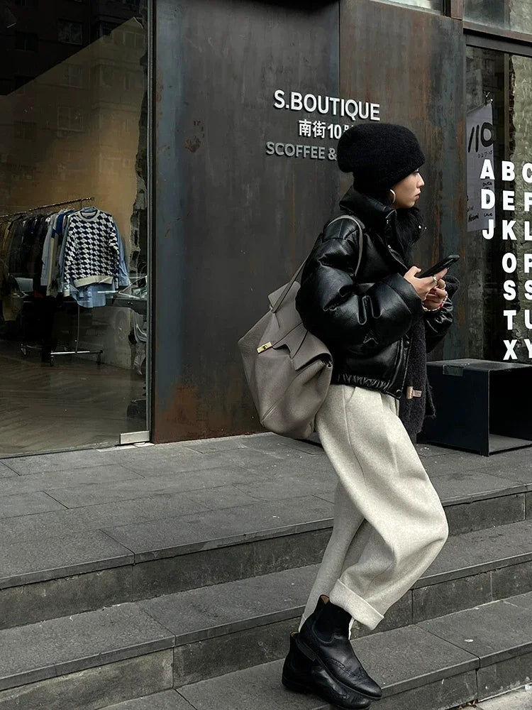 Women's High-Waist Ankle Pants with Pockets