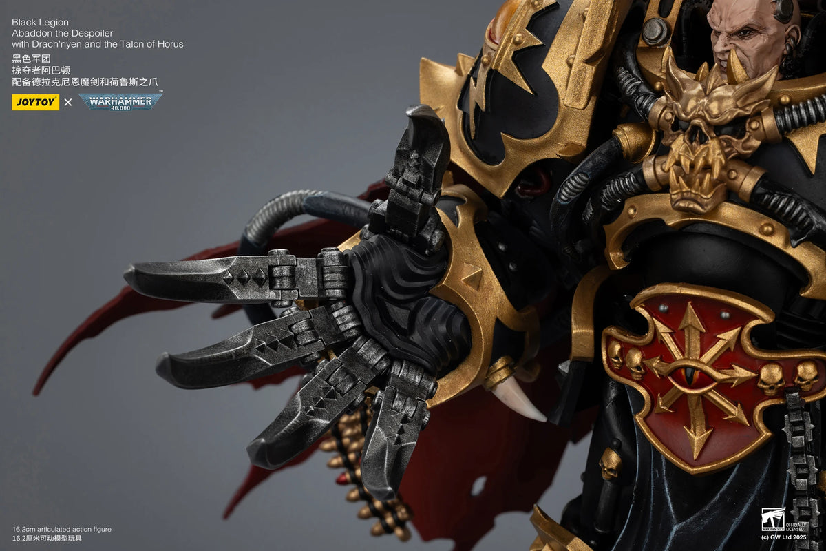 JOYTOY Warhammer 40k 1/18 Action Figures Black Legion Abaddon the Despoiler with Drach'nyen and the Talon of Horus