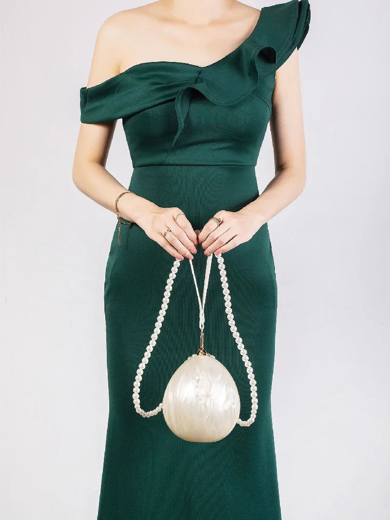 New Handbag Shoulder Crossbody Bag Special Shape Fashion Acrylic Shell Clutch Evening Bags Wedding Party Women Bead Luxury Brand