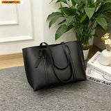 Korean Style Women Soft Leather Tote Bag Large Capacity Versatile Single Shoulder Handbag Purse Casual Daily Shoulder Bag