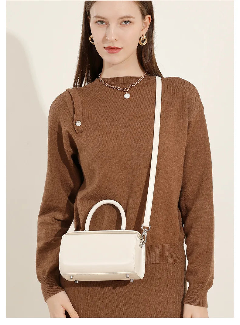 YANATARI Genuine Leather Woman Bag Shoulder Bag Handbags Ladies Crossbody Bags Luxury Designer Minimalism Bag Mini Bag White