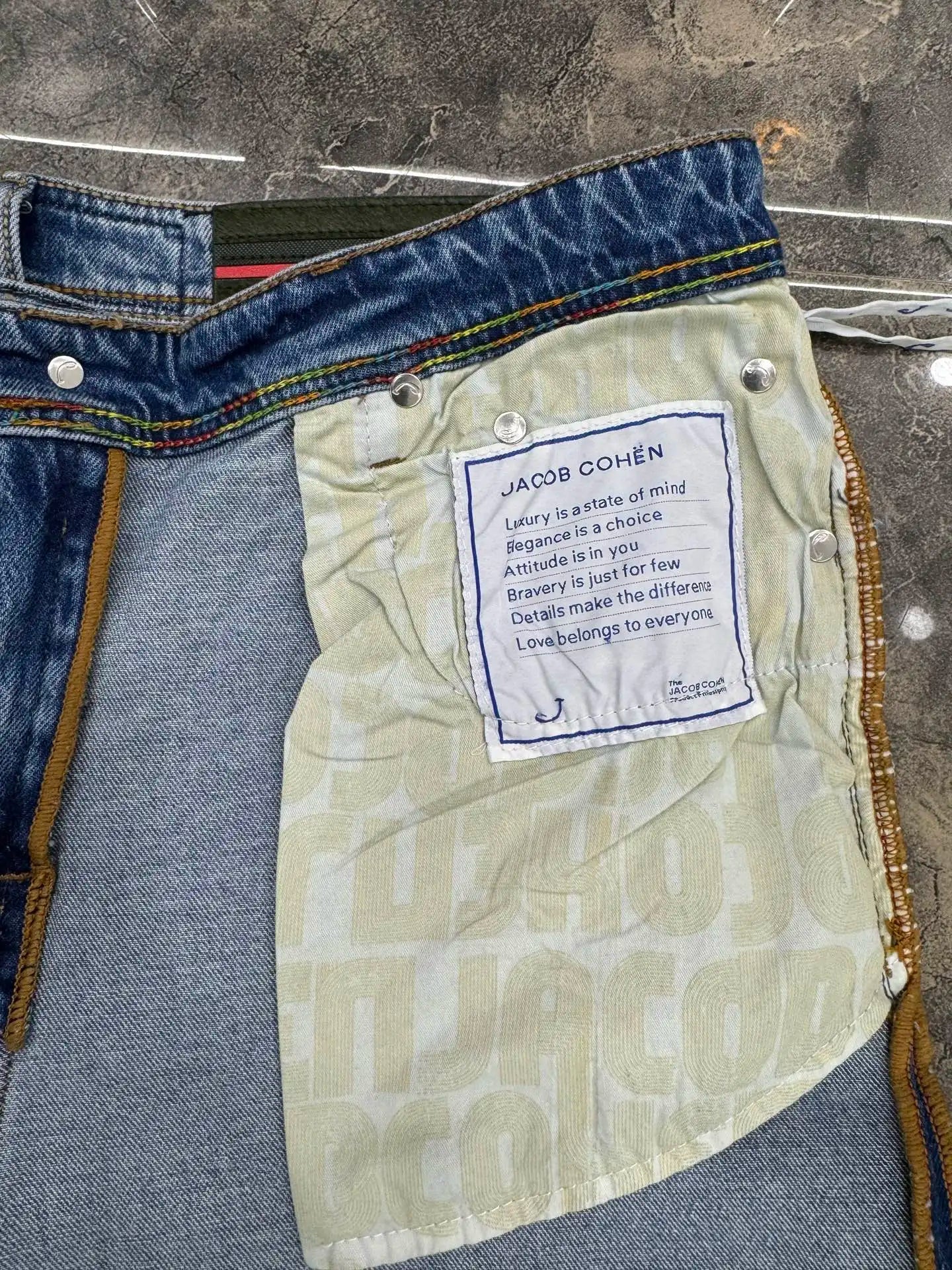 Men's Slim Straight Embroidered Jeans – Spring/Summer