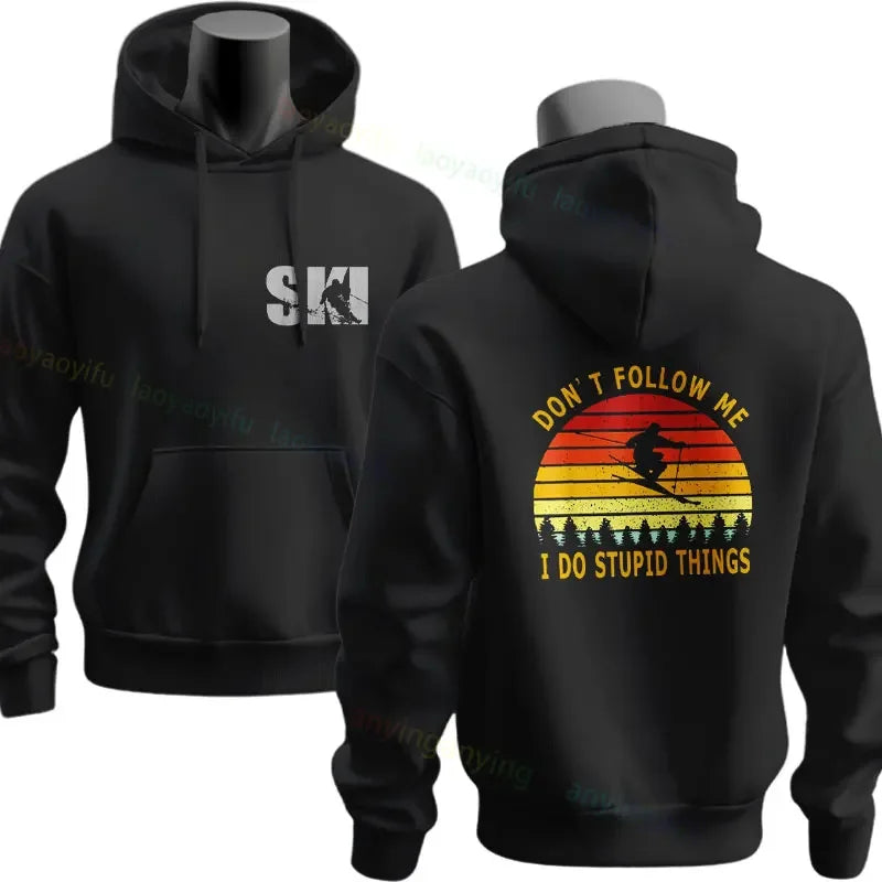 Men's Ski & Snowboard Graphic Hoodie for Fall and Winter