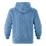 Autumn and Winter Leisure Men's High Street Jacquard Double-Sided Velvet Hooded Sports Trend Pullover Sweater Jacket