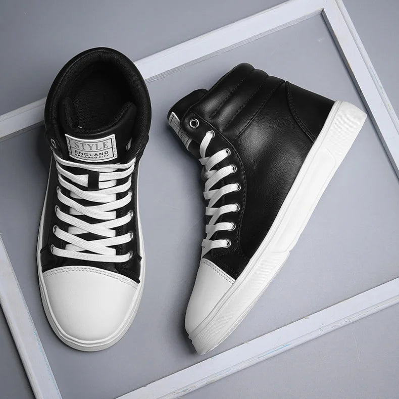 2026 Spring Fashion Red Men's Sneakers High Top Skateboarding Shoes for Men Women Comfortable Unisex Leather Sneakers Size 35-46