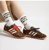 Adidas genuine clover women's leopard print durable and fashionable sports shoes JI0189