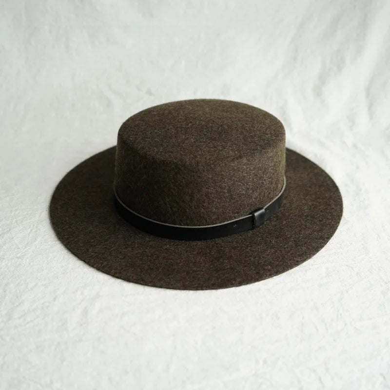 Wool Felt Fedora & Boater Hat – Wide Brim, Unisex