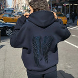 Women's Y2K Sequin Angel Wings Hoodie
