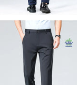 Men's Stretch Suit Pants — Slim Straight Business Formal Trousers