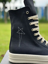 Ro Classic Design Black Canvas Boot High Top Shoe Men Casual Shoes Luxury Zipper Women Sneaker s Ankle Boots Sneakers