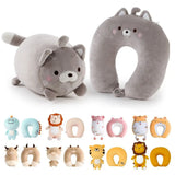 2-in-1 Cartoon Animal Travel Neck Pillow | U-Shape