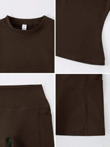 Women's Sculpting Sports Short Sleeve & High-Waist Shorts Set