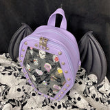 Gothic Punk Coffin Shape Ita Bag Women Clear Backpacks Dark Lolita Handbag and Shoulder Bag Girls Cosplay Designer 2 Insert