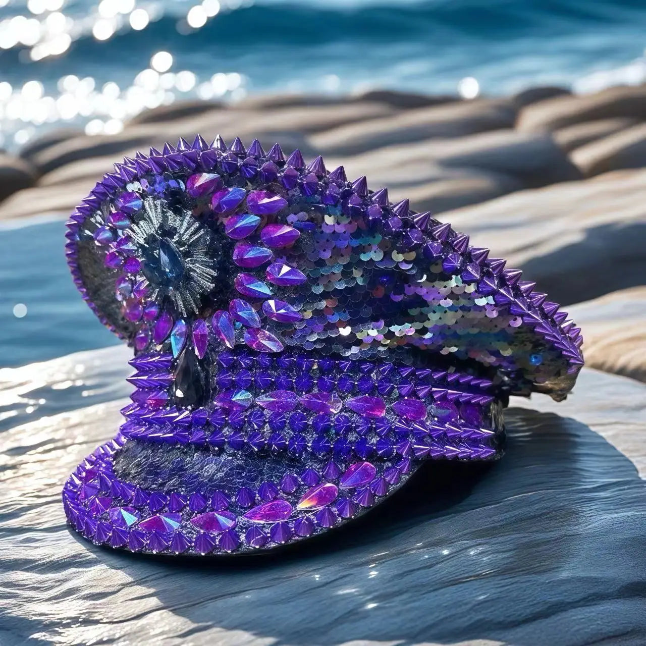 Rhinestone Captain Hat | Festival & Masquerade Cap