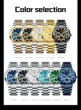 POEDAGAR 834 Men's Luxury Chronograph Watch | Stainless Steel