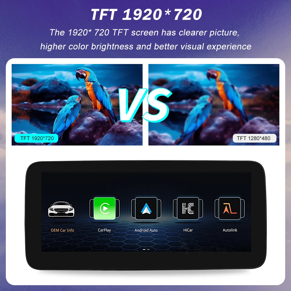 Linux CarPlay Screen for Mercedes-Benz W205 GLC V-Class | Wireless Android Auto