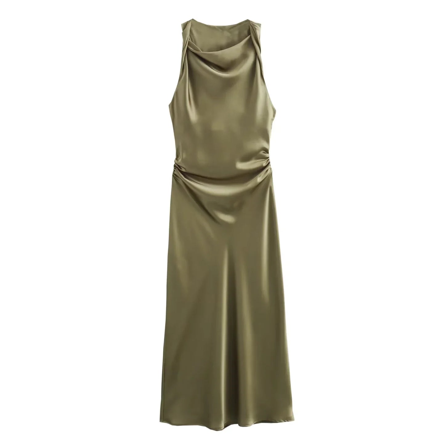 Elegant Satin Summer Slip Dress | Chic Evening Midi for Women