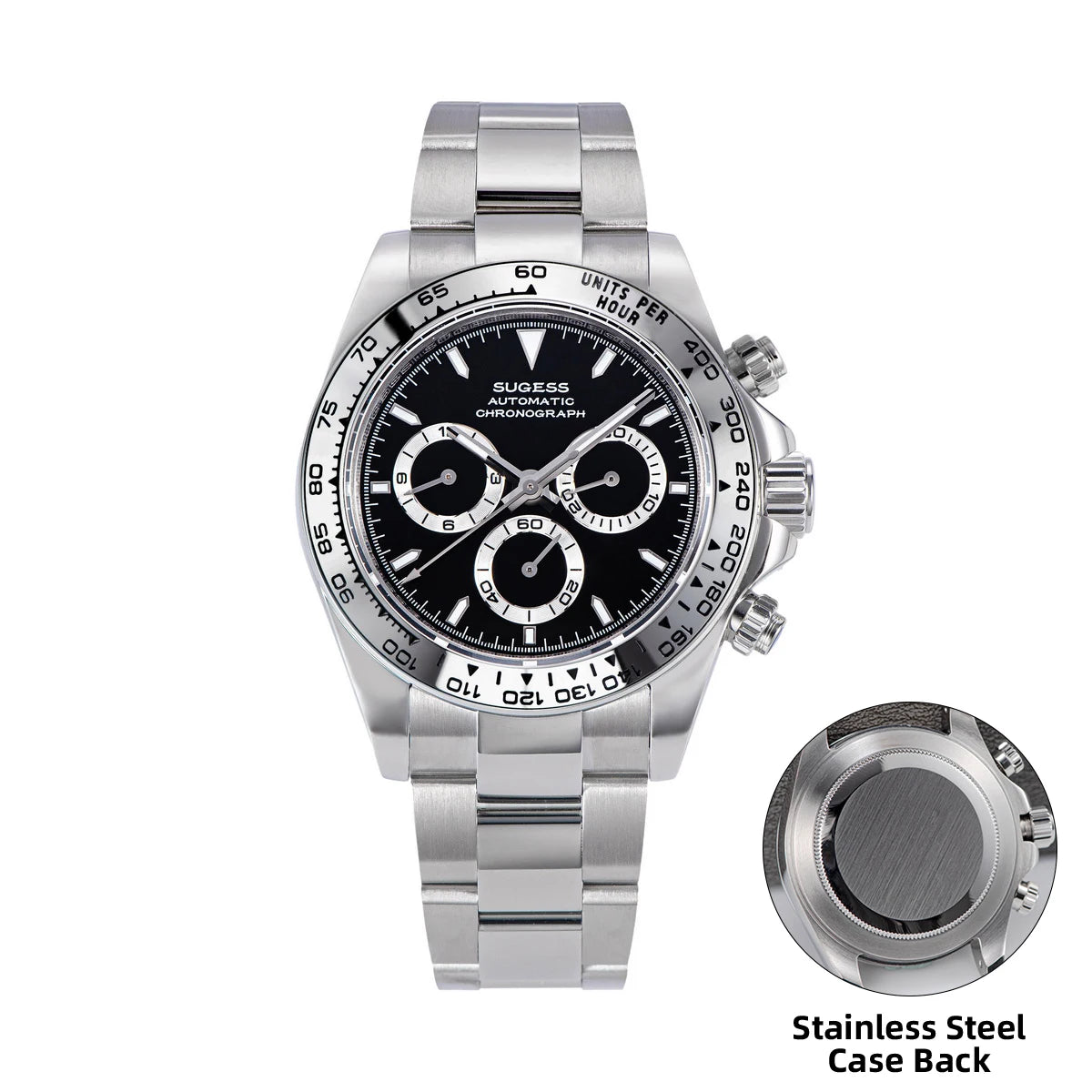 Sugess Panda Chronograph 39mm Automatic Watch