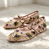 Women's Floral Mesh Mary Jane Flats
