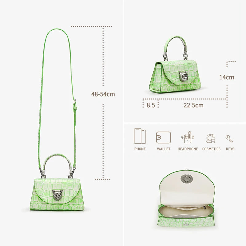 Bafelli Genuine Leather Doctor Bag – Animal Print Handbag