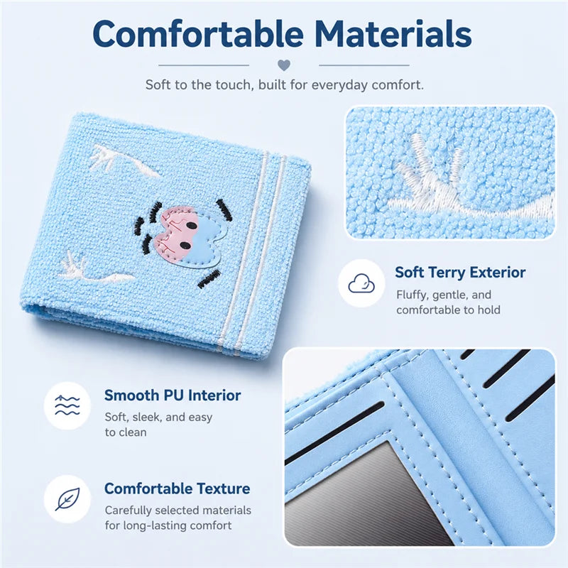 Wallets High Quality Synthetic Leather Embroidery Short Bifold Small Wallet for Men Women Unisex Cute Card Holder Coin Purse