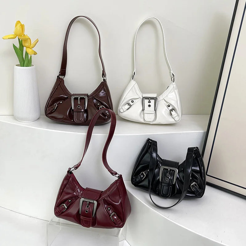 Y2K Retro Pleated Hobo Shoulder Bag for Women Hot Selling Maillard Style Underarm Bag Clutch Handbags for Travel Work Shopping