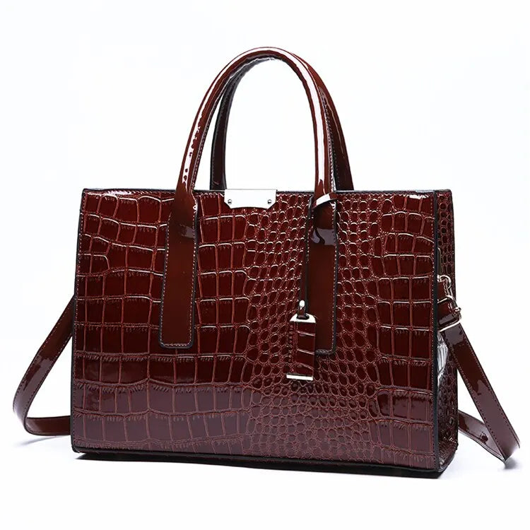 Luxury Vintage Crocodile Pattern Tote