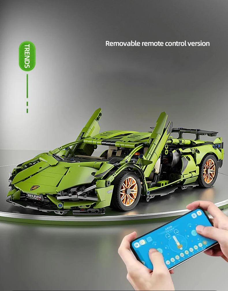 Technical Super Speed Sports Car Building Block Model Remote Control Vehicle Assemble Brick Desk Decor Toys for Kid Adult Gift