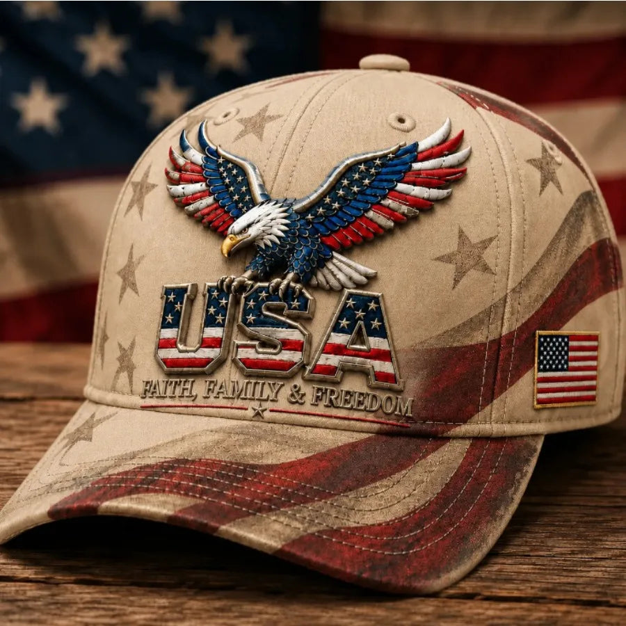 Unisex US Flag Embroidered Baseball Cap | Adjustable Mesh Hat