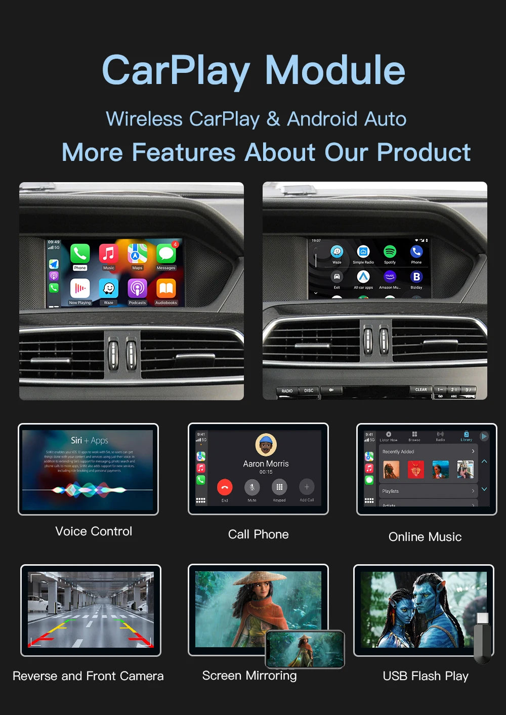 Wireless CarPlay & Android Auto Upgrade for Mercedes-Benz NTG4.5/4.7