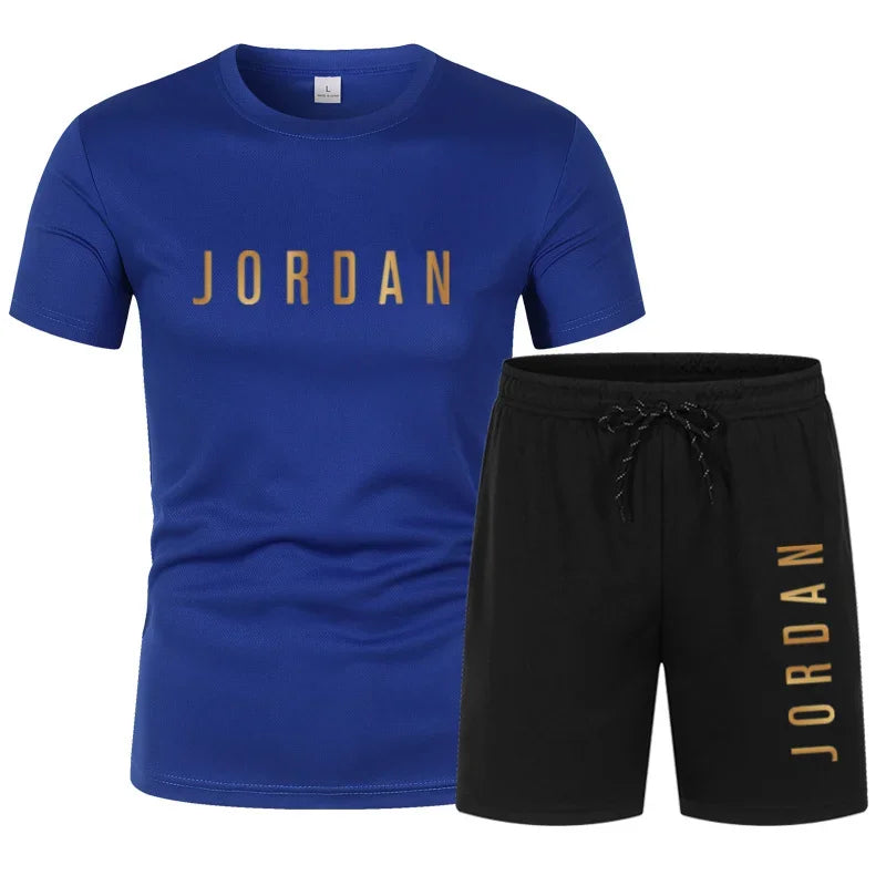 Men's Printed Knit Two-Piece Set – T-Shirt & Shorts