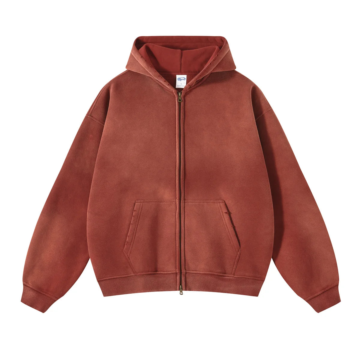 Men’s Oversized Tie-Dye Fleece Zip-Up Hoodie