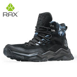 RAX Waterproof Hiking Shoes Men Winter Outdoor Sneakers for Men Snow Boots Plush Mountain Snowboots Outdoor Tourism Jogging Shoe
